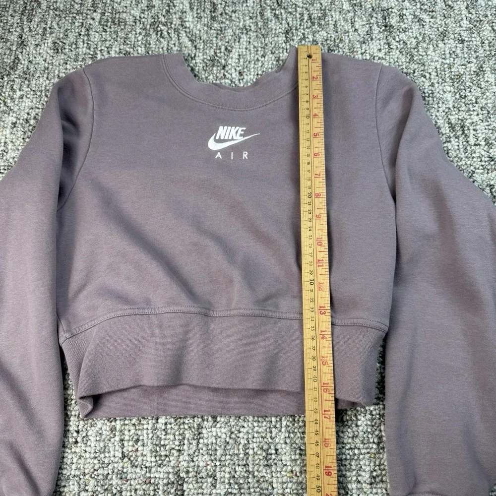 Nike Air Sweatshirt Womens Small Cropped Fleece Long Sleeve Purple
